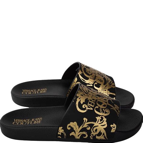 versace jeans slippers dames zwart|Versace Slippers for Women .